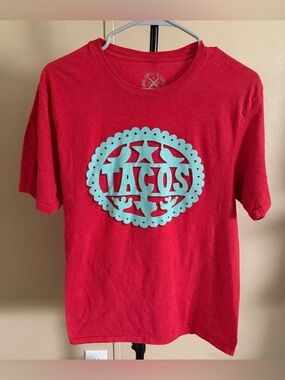 Tumbleweed Texstyles Tacos Tee Heathered Red Unisex Size Small